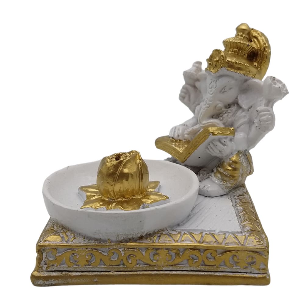 Incensário Quadrado Ganesha Livro - Branco