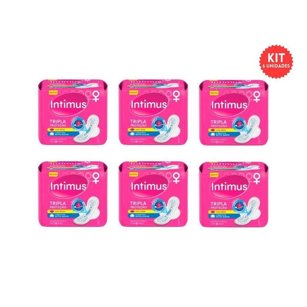 Absorvente Intimus Tripla Proteçao Com8 Com Abas Suave - 6Un