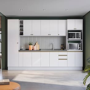 Cozinha Modulada Celeste Kappesberg 100% MDF Branco 340cm