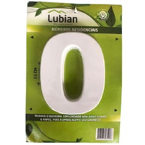 Numeral Zero De Plástico Alta Resistência 10Cm Abs Branco
