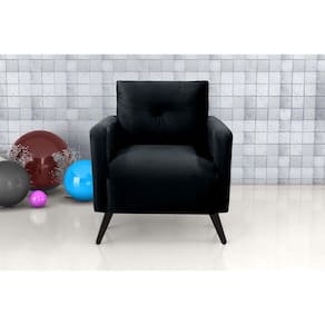 Poltrona Decorativa Bahamas Veludo Preto E451 - Matrix
