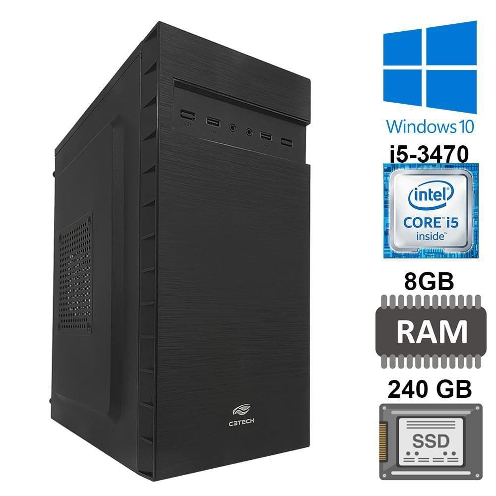Computador Core I5-3470 Ssd 240Gb, Ram 8Gb Gab Mt-32Bk Win10