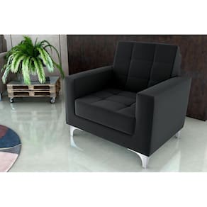 Poltrona Decorativa Thaina Veludo Preto E451 - Matrix