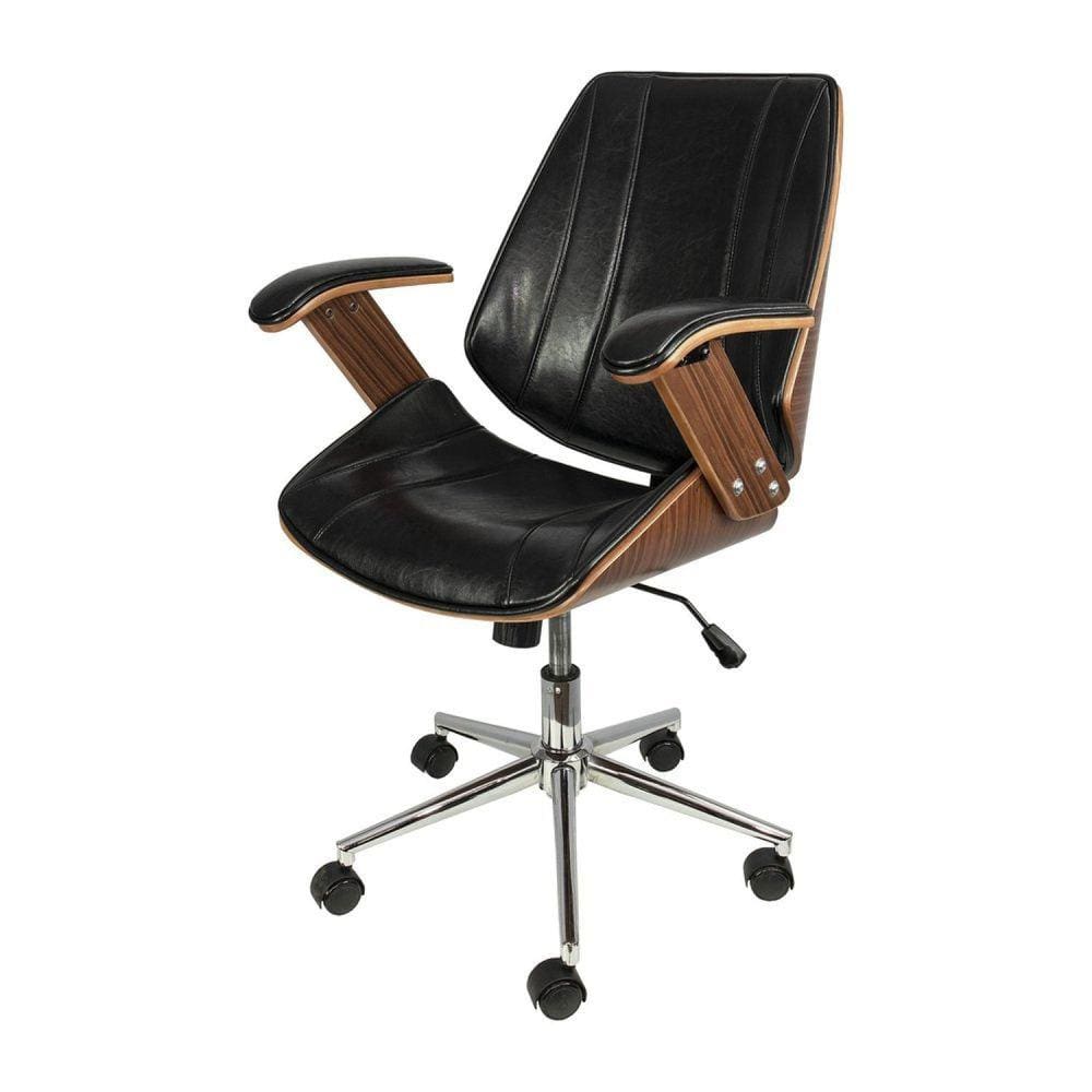 Cadeira para Escritório Presidente Bergen Baixa 3331 Preta/Marrom