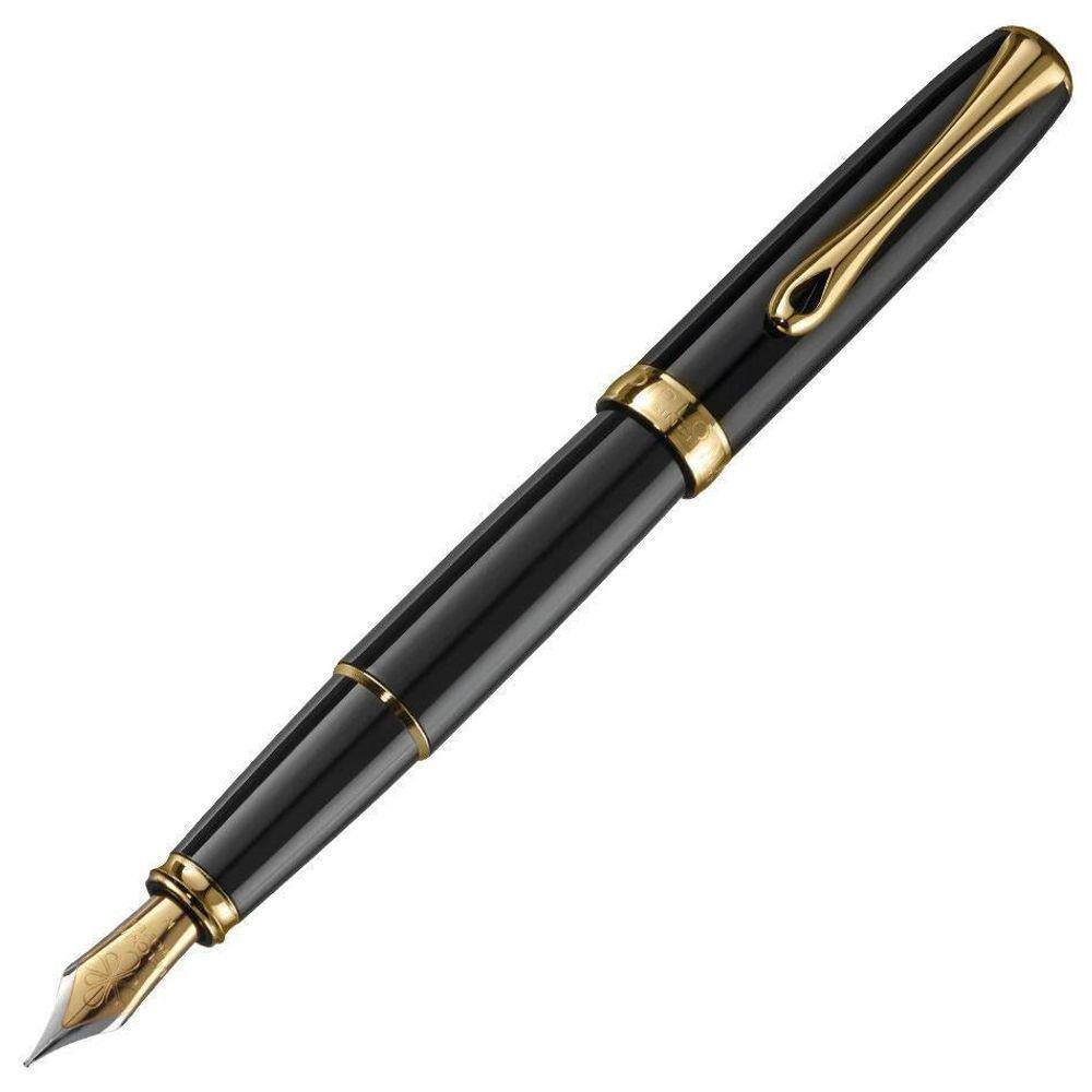 Caneta Tinteiro Diplomat Excellence A2 Black Lacquer Gt