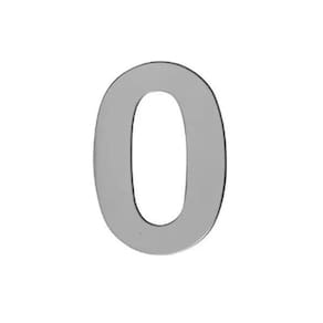Numeral Zero De Plástico Alta Resistência 10Cm Abs Alumínio