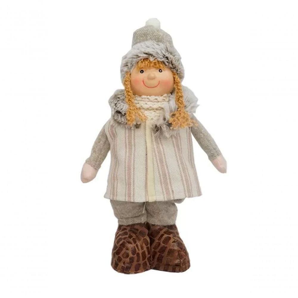 Boneco De Pelúcia Menina Natalino Enfeite De Natal 30cm