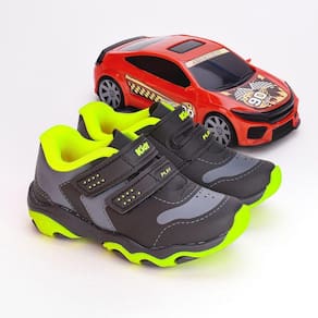 Tênis Infantil Kidy Play Com Brinquedo Preto Grafite Neon