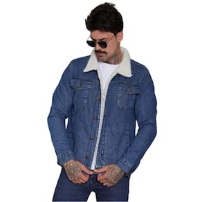 Casaco Jeans Forrado Pelúcia Lan De Carneiro Masculina Frio