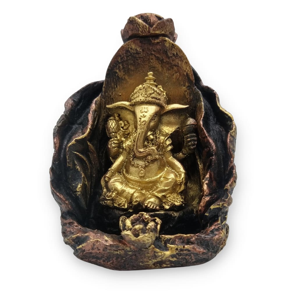 Incensário Cascata Folha Ganesha - Cobre