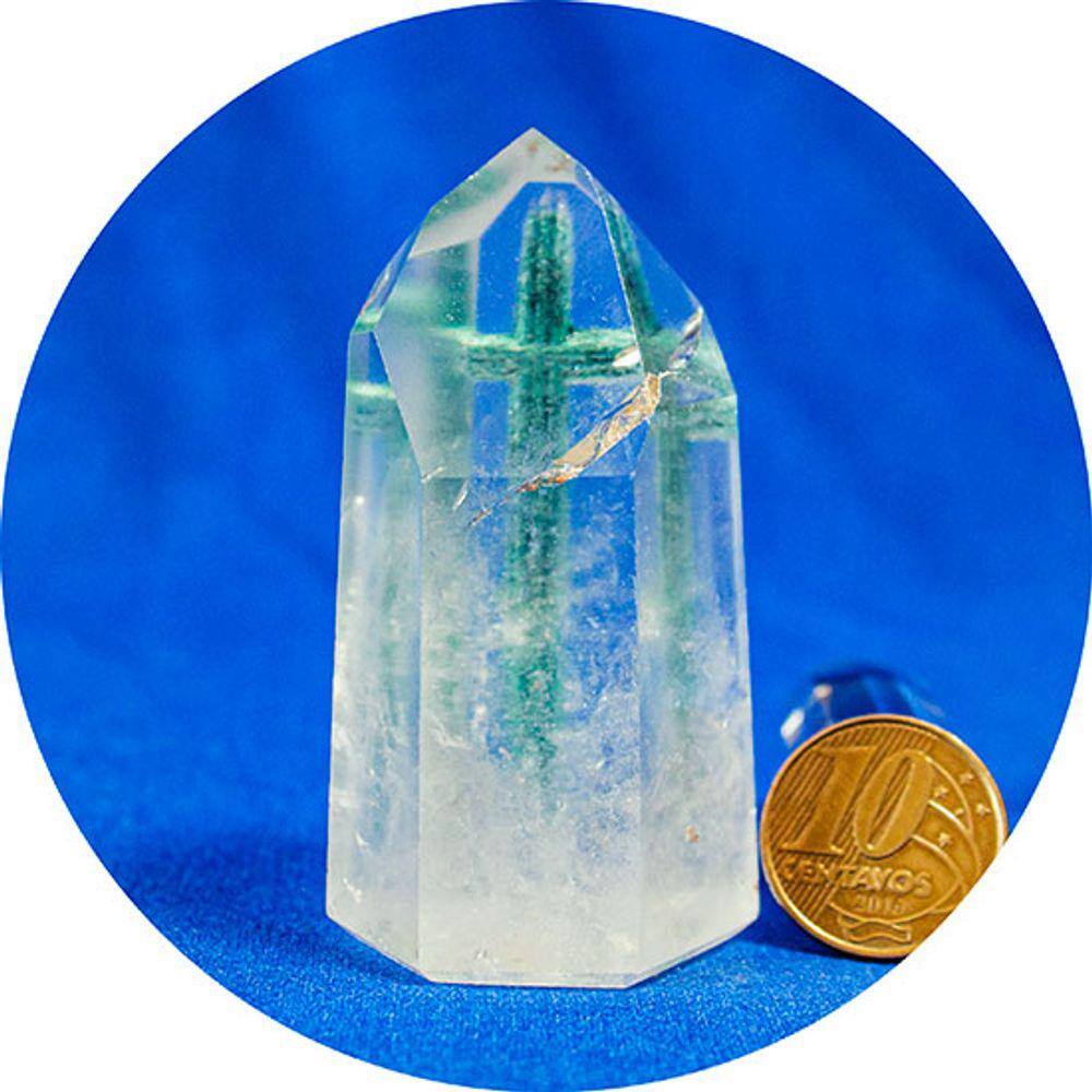 Ponta Pedra Cristal Cruz Lapidado Sextavado Tipo A 66mm 94g