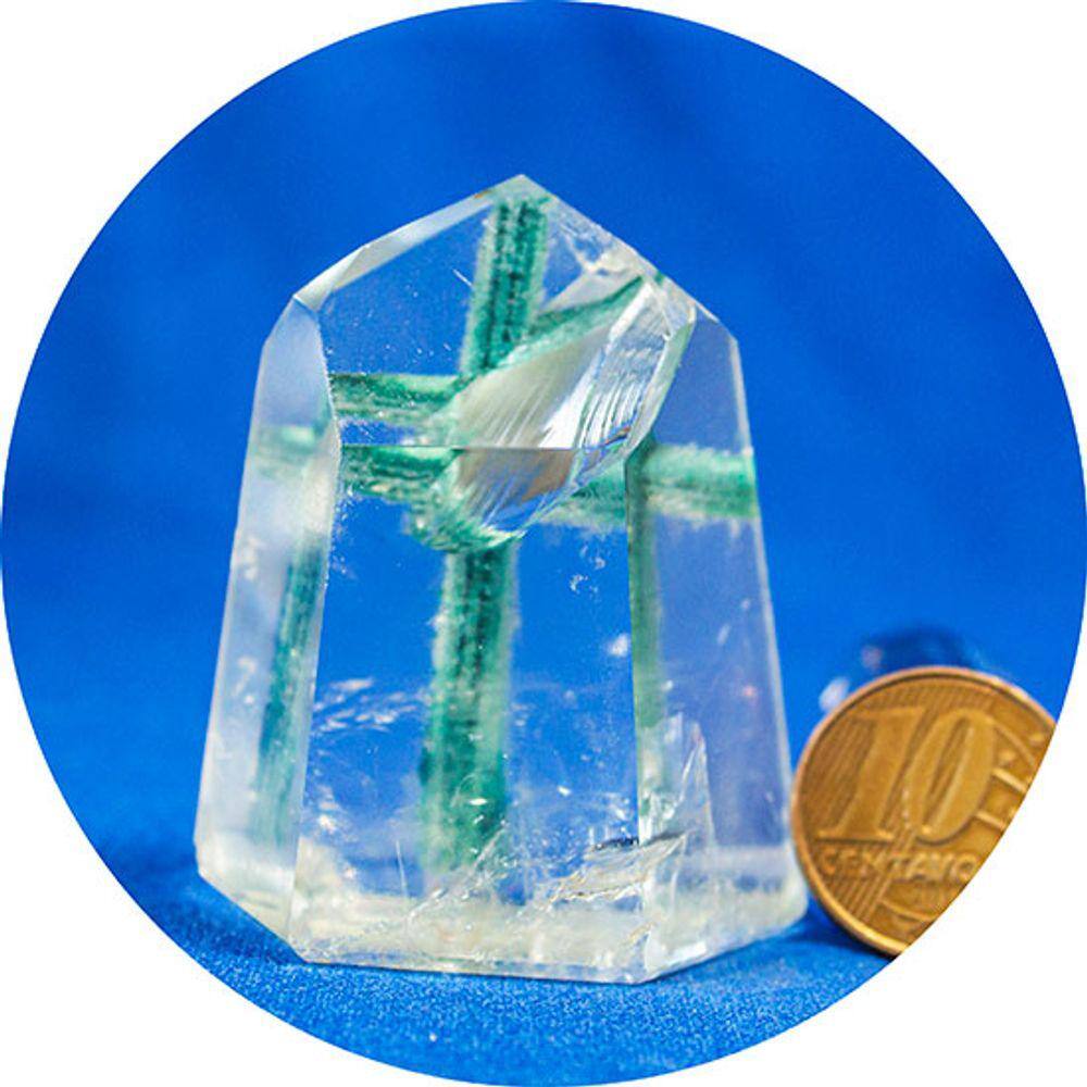 Ponta Pedra Cristal Cruz Lapidado Sextavado Tipo A 50mm 79g