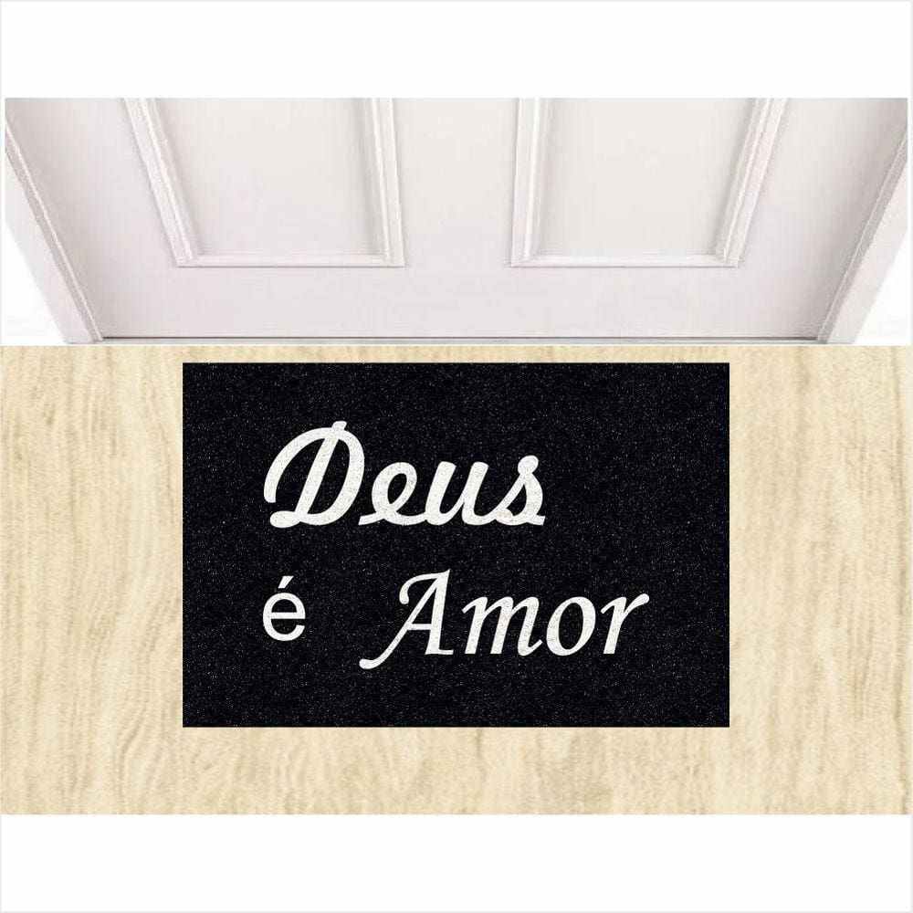Tapete Capacho Vinil Deus é Amor 60X40 cm.