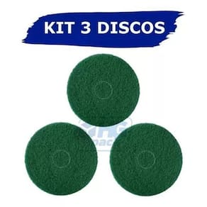 3 Disco Limpeza Verde 350Mm Enceradeira Scotch-Brite 3M
