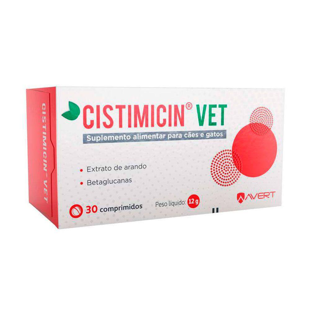 Suplemento Alimentar Avert Cistimicin Vet para Cães e Gatos 30 Comprimidos