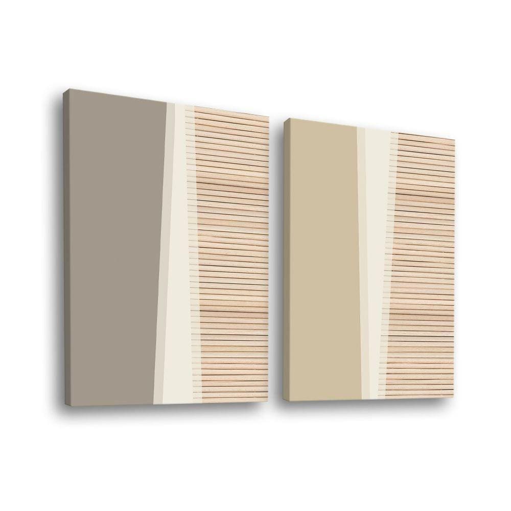 Quadro Dupla Geométrico Ripado -- Br Artes