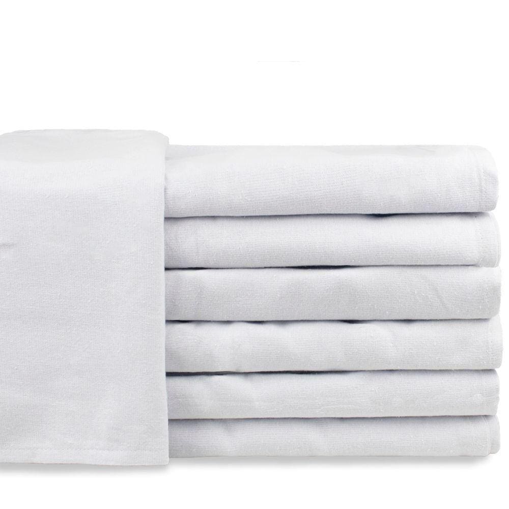 Kit Com 100 Panos De Prato Branco Liso Grosso 50x68cm