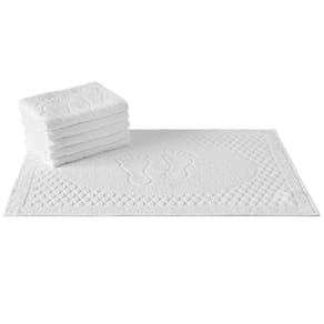 Kit 5 Toalhas De Piso Pézinho Hotel Alta Absorção - Sublime - Branco