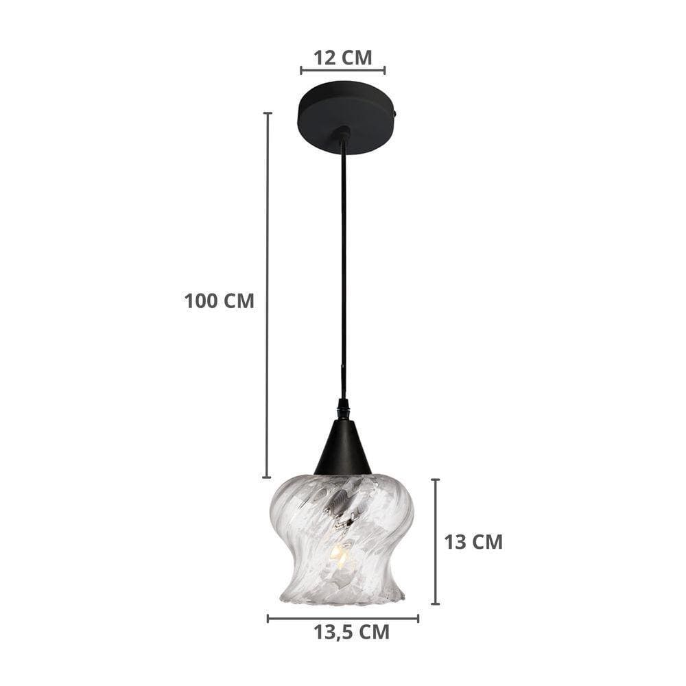 Lustre Pendente Taschibra Aisha Rigato E27 Transparente Bivolt Branco