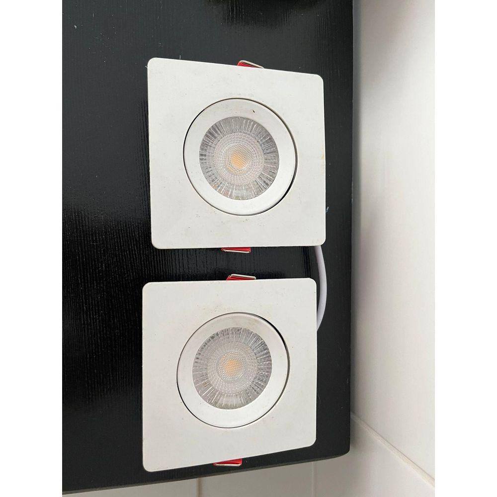 Kit 2 Spot Led Smd 7W Dicróica Direcionável Quadrado Forte
