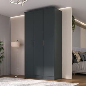 Guarda-roupa 3 Portas Mdf Ravi Grafitto