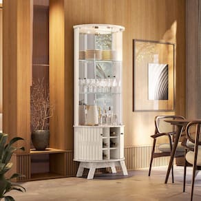 Cristaleira com Espelho 180x67cm Marina Calacata/Off White