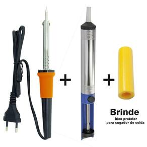 Kit Ferro De Solda Com Sugador E Bico De Silicone 220v 40w