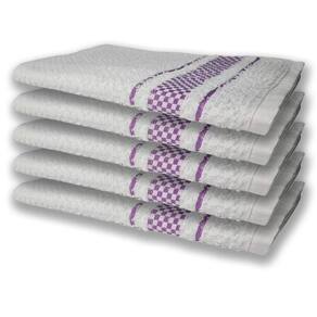 5 Panos De Prato Atoalhado Felpudo 370G/M² Premium Roxo