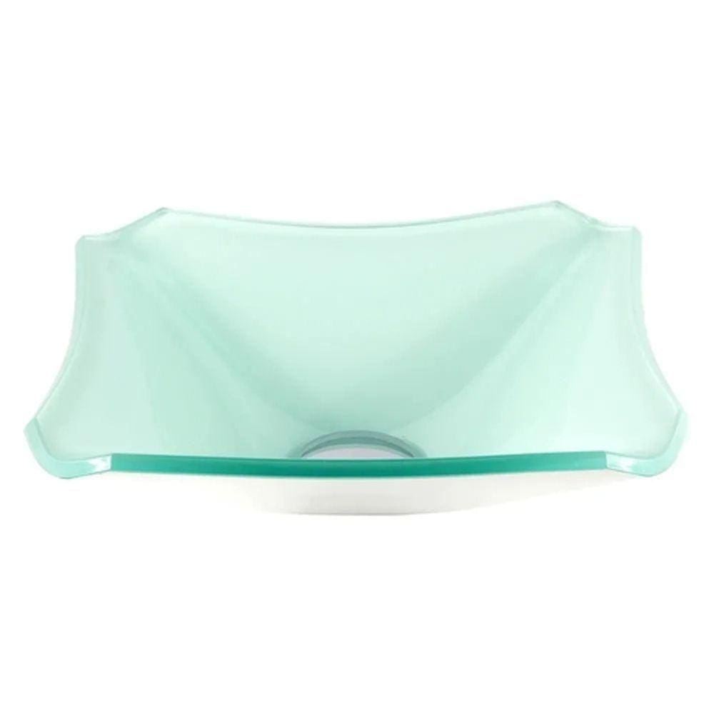 Cuba de Vidro Quadrada Chanfrada 30cm Branca