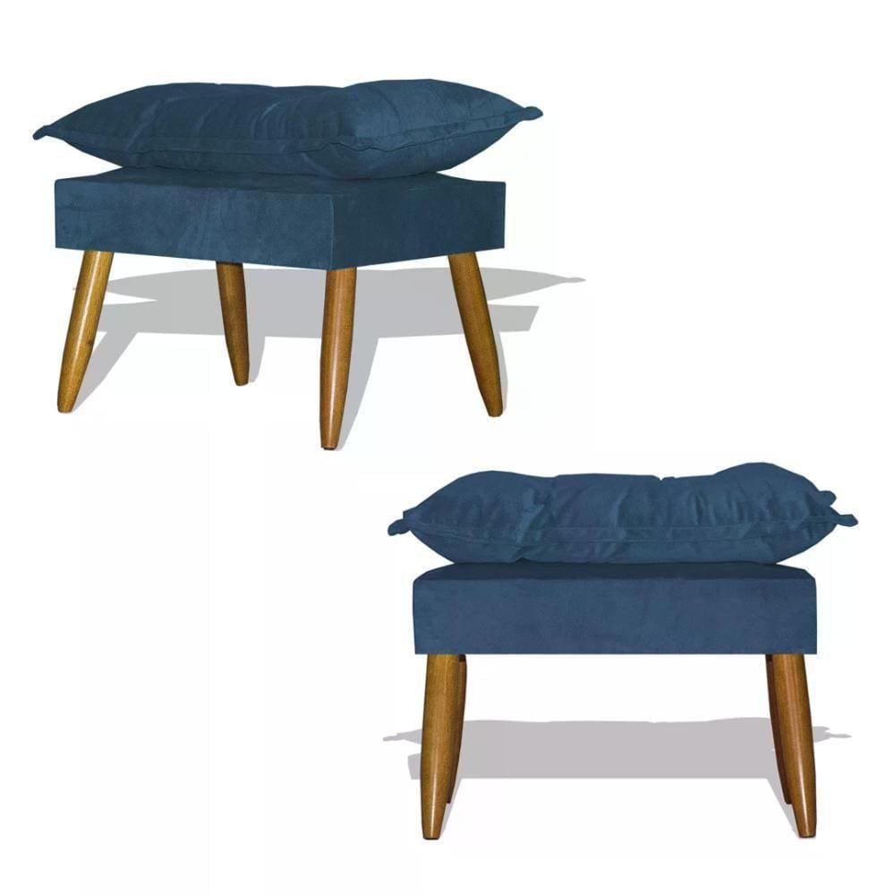 Kit 02 Puff Decorativo Opala - Azul Royal Azul Royal