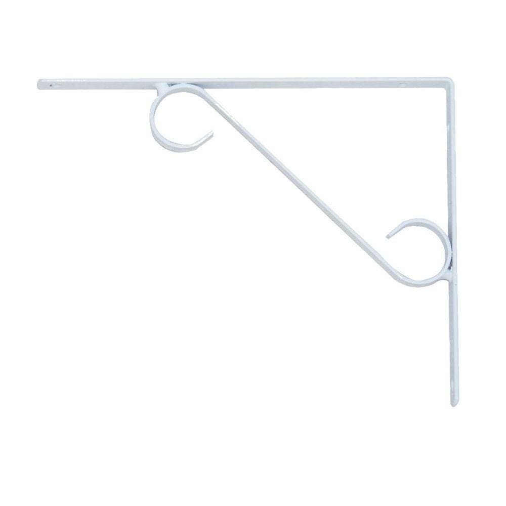 Cantoneira Branca Suporte De Parede Prateleira Em S 30X25Cm