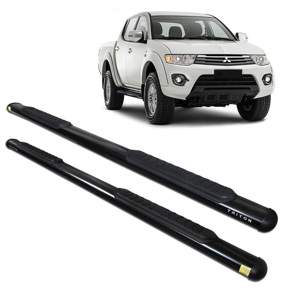 Estribo L200 Triton 2008 a 2016 Oblongo Oval Preto Track