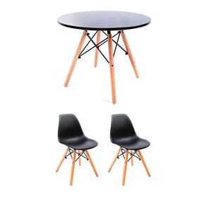 conjunto de mesa infantil well com 2 cadeiras eames preto