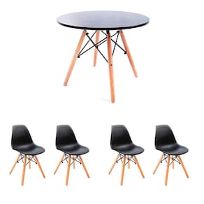 conjunto de mesa infantil well com 4 cadeiras eames preto