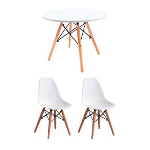 conjunto de mesa infantil well com 2 cadeiras eames branco