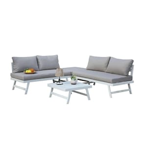 conjunto de Área externa summit cinza e branco