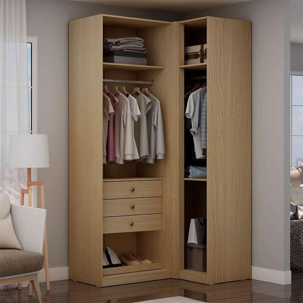 guarda-roupa de canto closet modulado infinity 3 gv savana