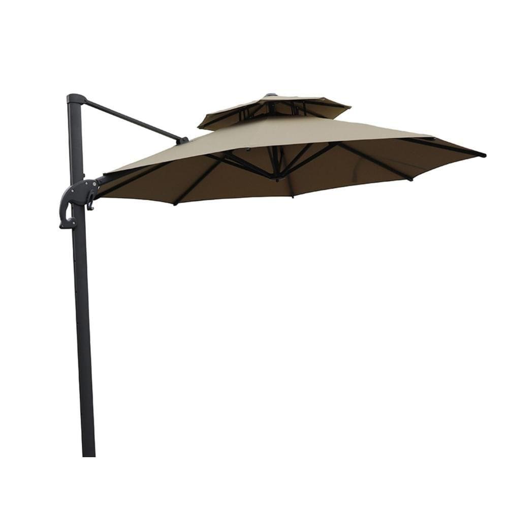 Ombrelone Lateral Belize Rivattis 300 Cm Em Aluminio Com Base Cruz Capa Poliéster Fendis