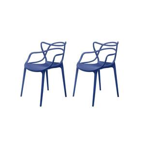 conjunto com 2 cadeiras berrini azul escuro