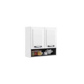 armário aéreo new premium com nicho 2 pt branco e grafite