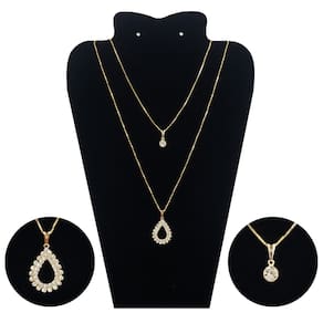 Colar Feminino Duplo Dourado Folheado a Ouro 18k Gota