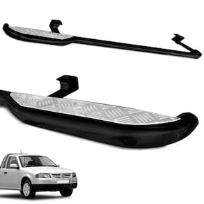 Estribo Lateral Saveiro G2 G3 G4 1998 A 2009 Tubolar Chapa Preto Gtnox