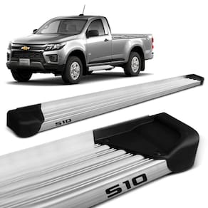 Estribo Lateral S10 Cab. Simples 2012 a 2021 Aluminio Natural A3 Gtnox