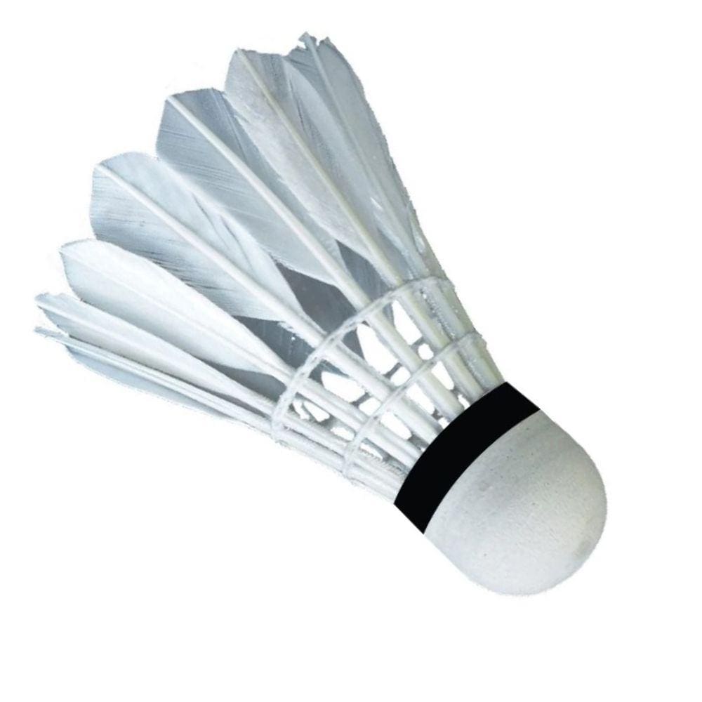 Peteca de Badminton Kit com 12 Bolas de Pena Branca De Ganso Autenticas modelo Profissional