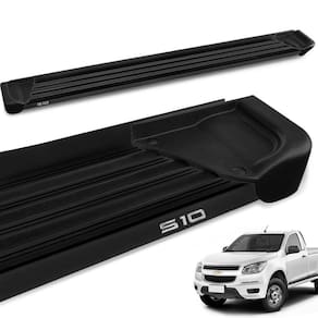 Estribo Lateral S10 Cab. Simples 2012 a 2023 Aluminio Preto A1 Gtnox