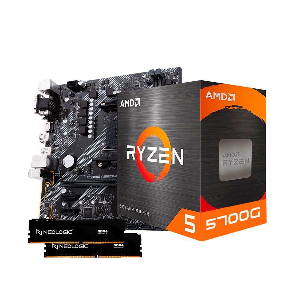 Kit Upgrade Amd Ryzen 7 5700G, Placa Mae A520m, 32Gb Ddr4, Neologic - Nli84633