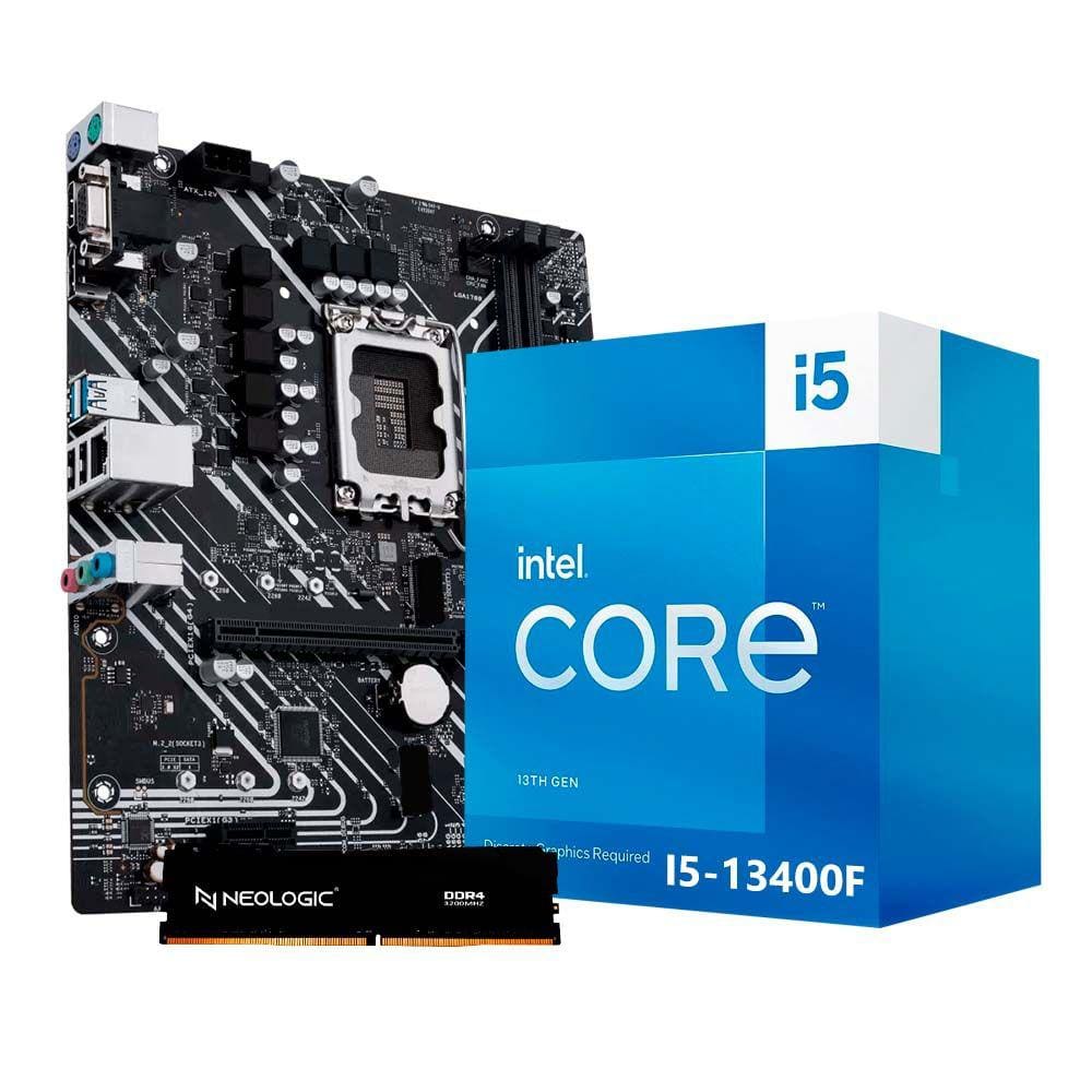 Kit Upgrade Intel I5 13400F, Placa Mae H610, 8Gb Ddr4, Neologic - Nli84723