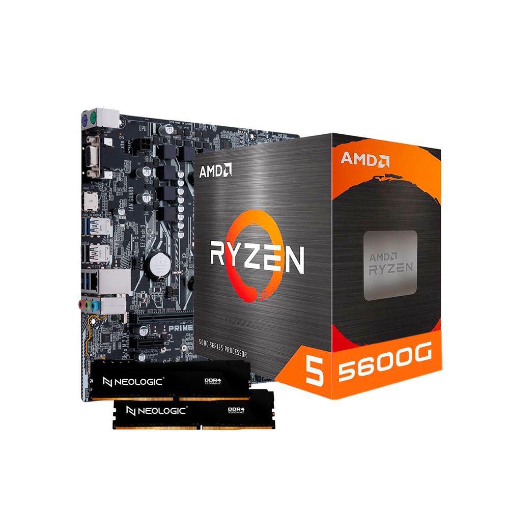 Kit Upgrade Amd Ryzen 5 5600G, Placa Mae A320m, 32Gb Ddr4, Neologic - Nli84630