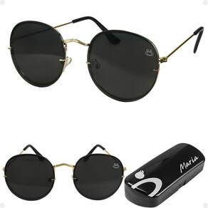 oculos sol casual praia preto aço inoxidavel feminino + case verão moda orizom casual