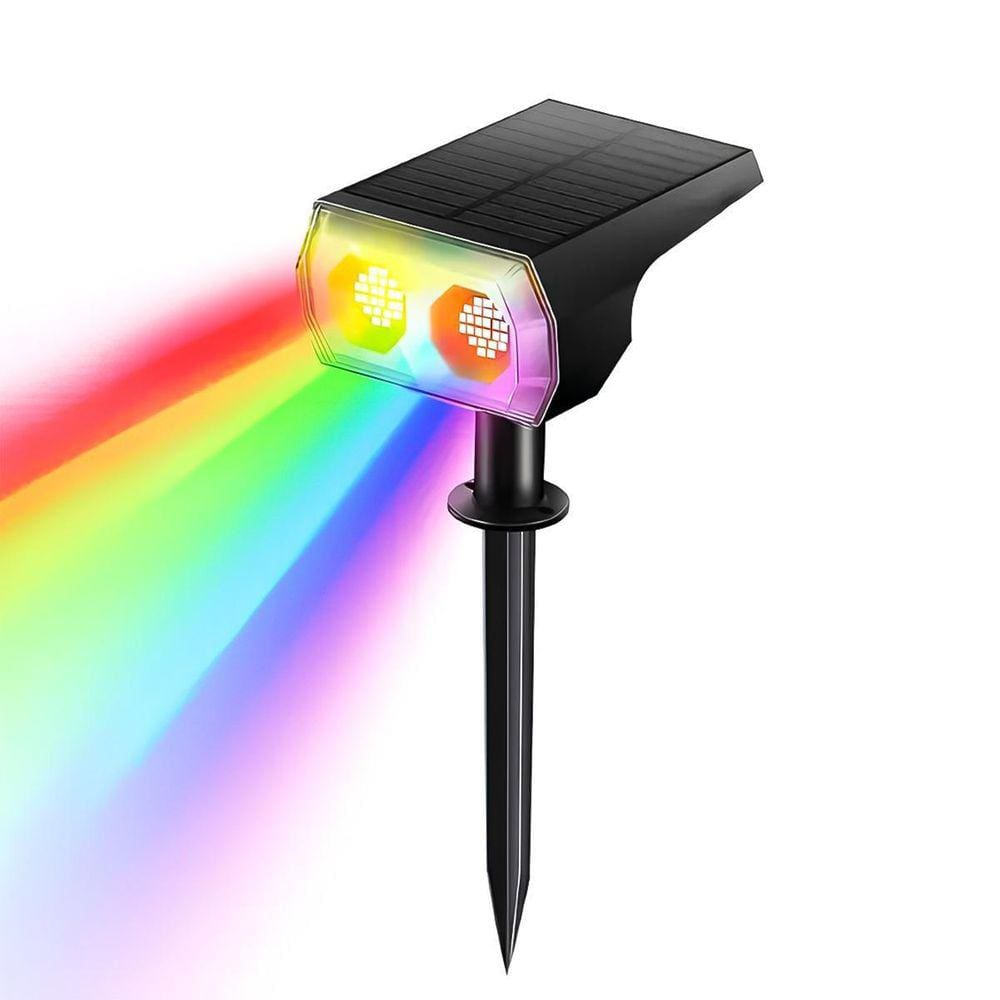 Luminária Espeto Jardim Led Solar 50W Prova D`Água Rgb